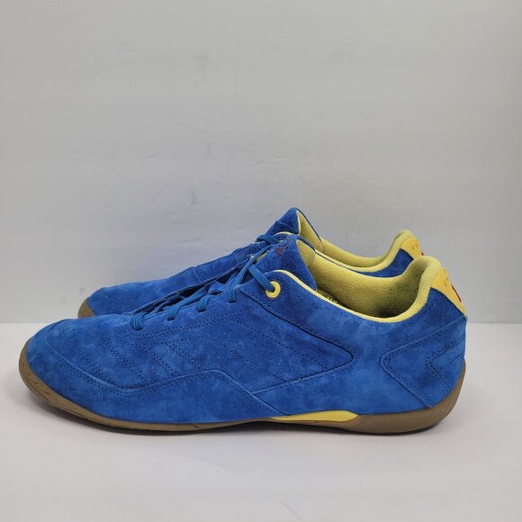 Pele Radium Men's Blue Suede Indoor Soccer Shoes US Size 10.5 - Picture 2 of 8